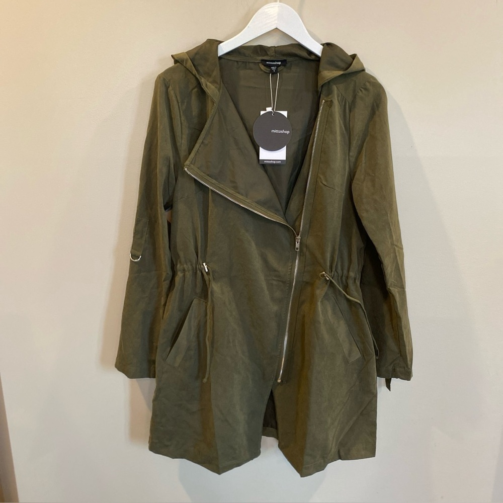 Mittoshop Jacket Olive Asymmetrical Zipper Womens Size Small NWT